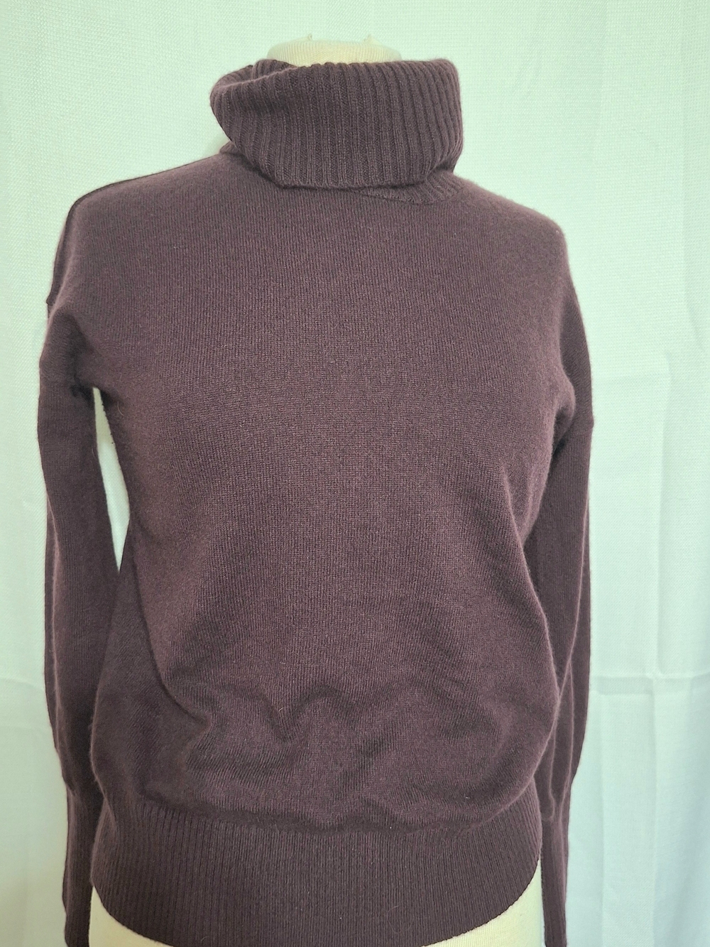 Madewell 100% Cashmere Purple Plum Turtleneck Pullover Sweater XS Long Sleeve